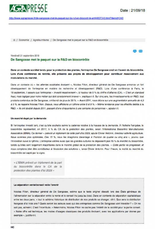 De Sangosse dans le presse