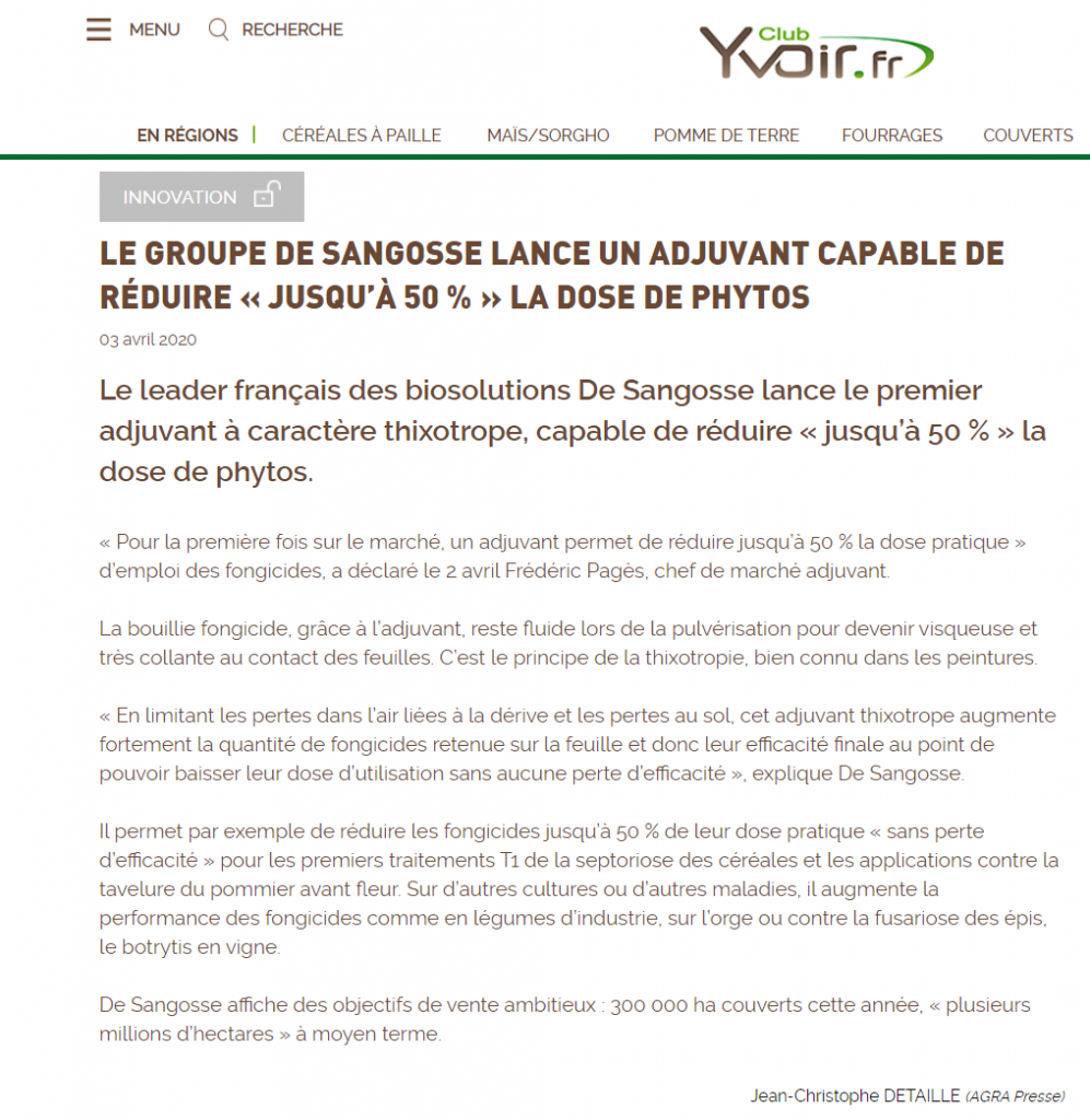 De Sangosse dans le presse