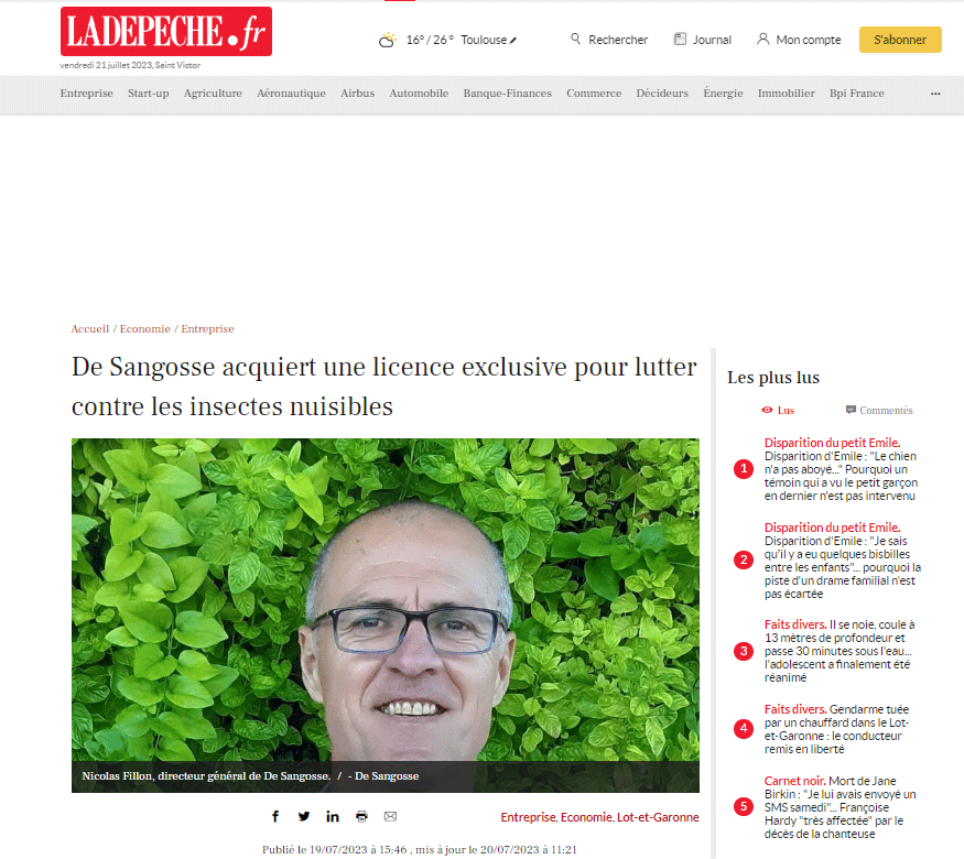 De Sangosse dans le presse